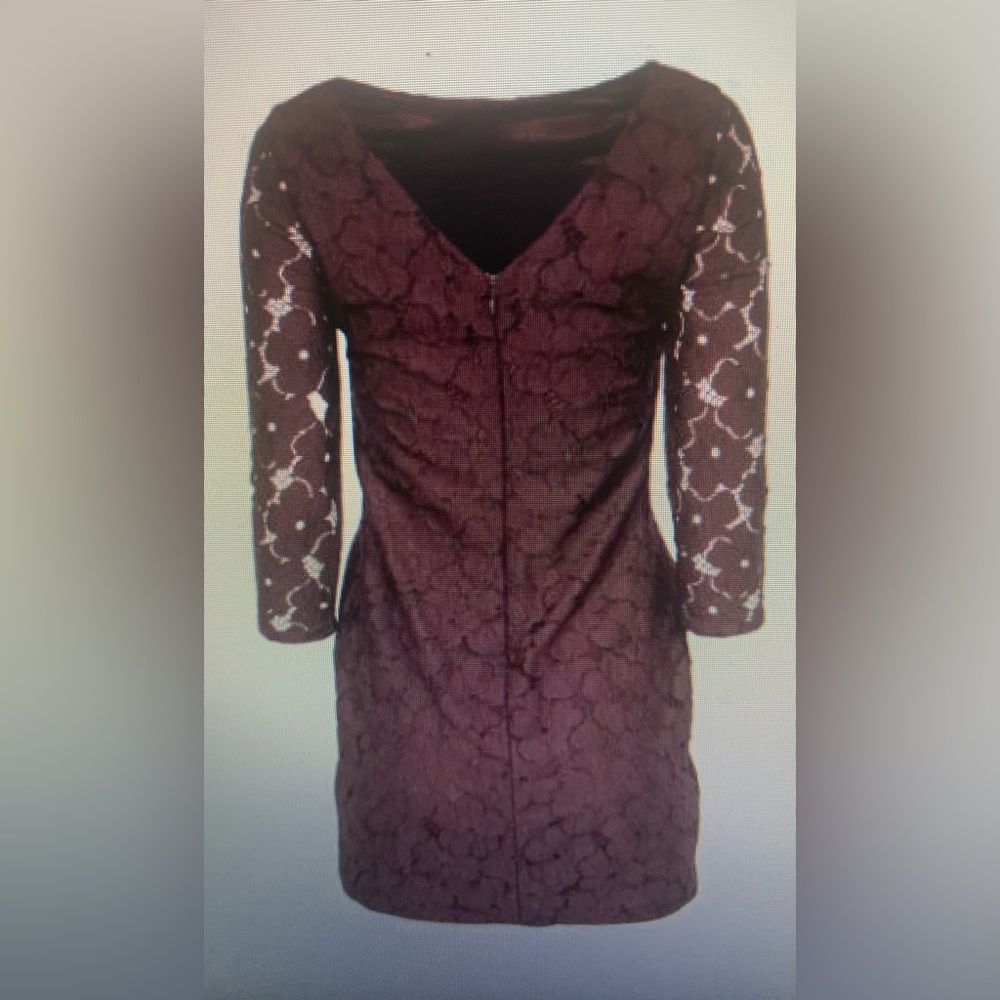 SZ 6 Diane Von Furstenberg Burgundy Dress - Picture 3 of 11